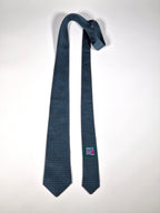 Hermès silk tie green chain pattern and sailboat 6323 PA
