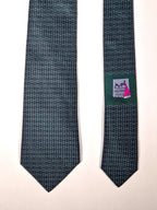 Hermès silk tie green chain pattern and sailboat 6323 PA