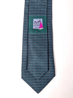 Hermès silk tie green chain pattern and sailboat 6323 PA