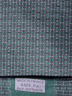 Hermès silk tie green chain pattern and sailboat 6323 PA