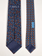 Hermès silk tie blue equestrian pattern Hermès 6338 HA tie blue