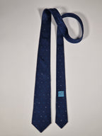 Hermès silk tie blue H pattern 6342 HA