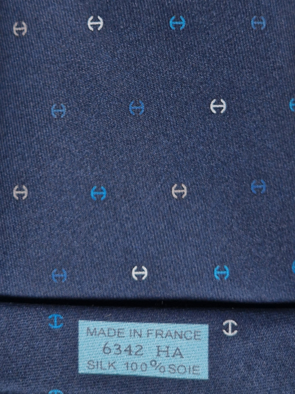 Hermès silk tie blue H pattern 6342 HA