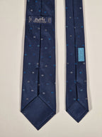Hermès silk tie blue H pattern 6342 HA