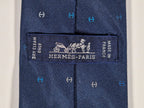 Hermès silk tie blue H pattern 6342 HA