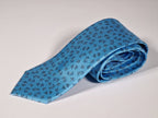 Hermès silk tie blue equestrian horse jumping 6362 HA