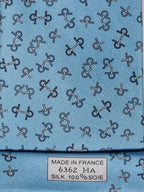 Hermès silk tie blue equestrian horse jumping 6362 HA