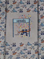 006364 Hermès tie grey Whimsical H pattern 6364 HA