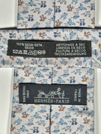 006364 Hermès tie grey Whimsical H pattern 6364 HA