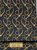 Hermès silk tie black equestrian pattern 643 TA
