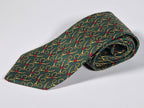 Hermès silk tie gren equstrian pattern Hermès 643 TA tie green