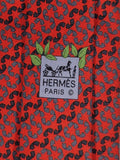 645668 Hermès silk tie orange recyceling pattern 645668 EA