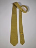 Hermès silk tie yellow stadium bleachers pattern 645692 PA