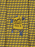 Hermès silk tie yellow stadium bleachers pattern 645692 PA