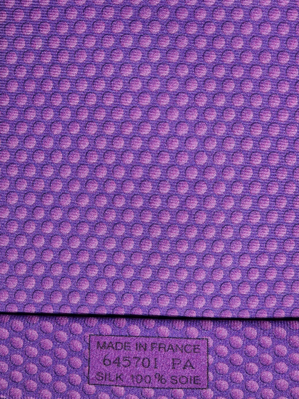 645701 Hermès tie purple golf pattern 645701 PA