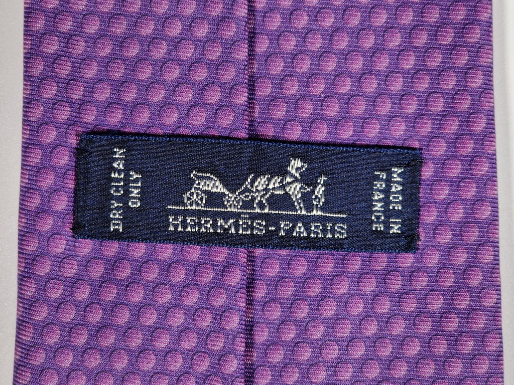 645701 Hermès tie purple golf pattern 645701 PA