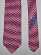 Hermès silk tie pink whimsical chef's hat 645728 PA