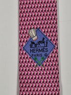 Hermès silk tie pink whimsical chef's hat 645728 PA