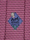 Hermès silk tie pink whimsical chef's hat 645728 PA