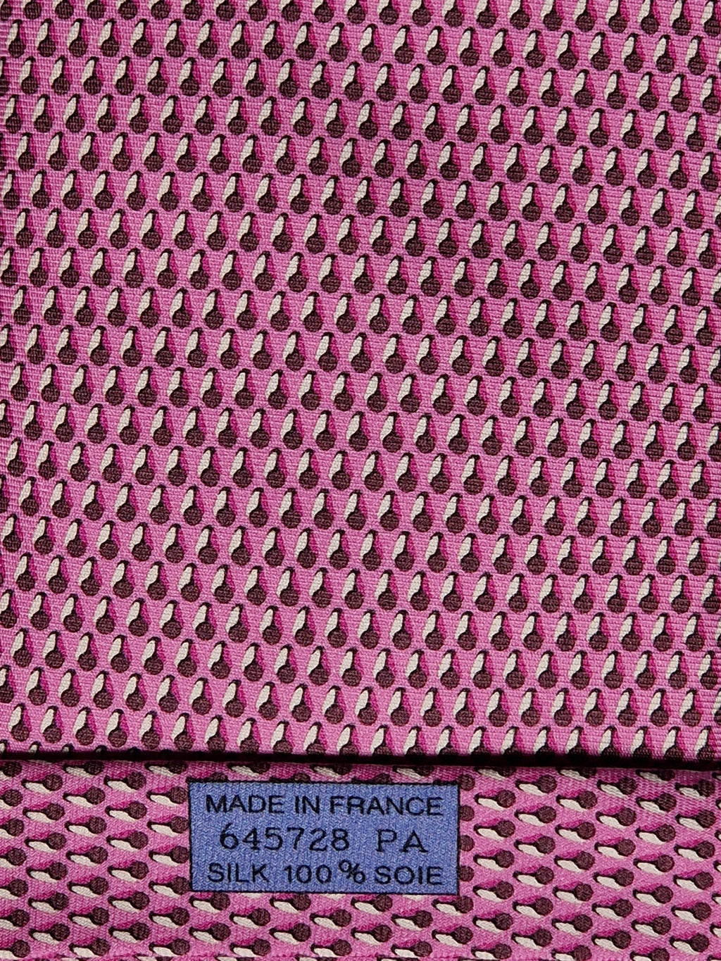Hermès silk tie pink whimsical chef's hat 645728 PA
