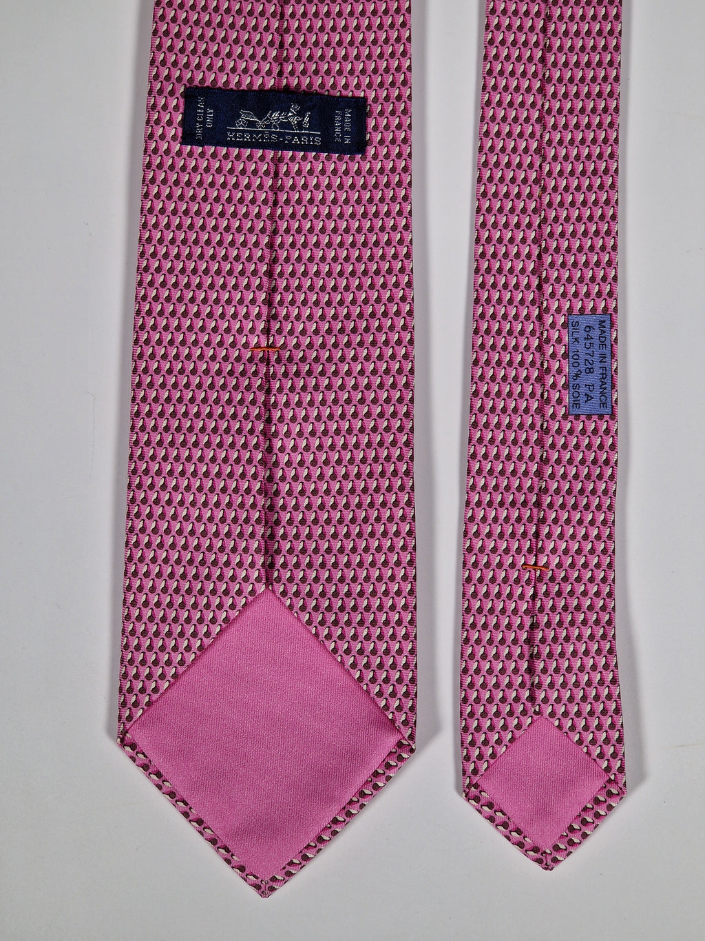 Hermès silk tie pink whimsical chef's hat 645728 PA
