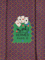 645731 Hermès tie grey poker pattern 645731 PA
