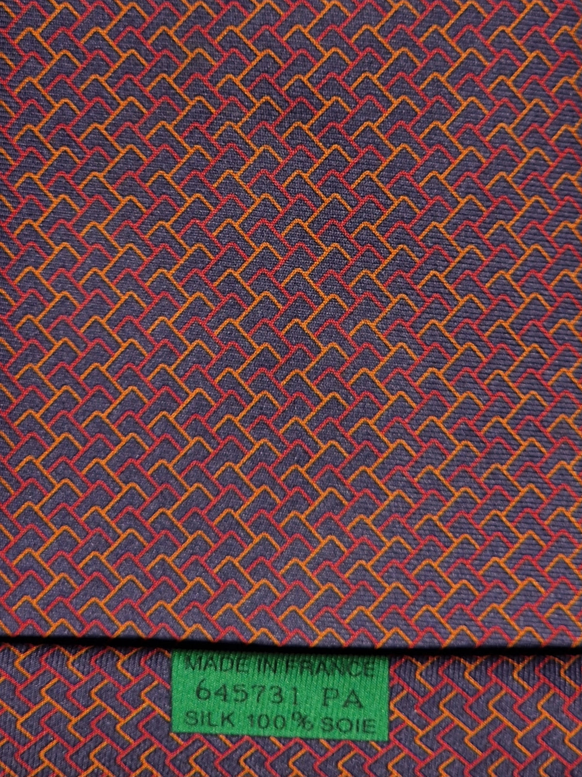 645731 Hermès tie grey poker pattern 645731 PA