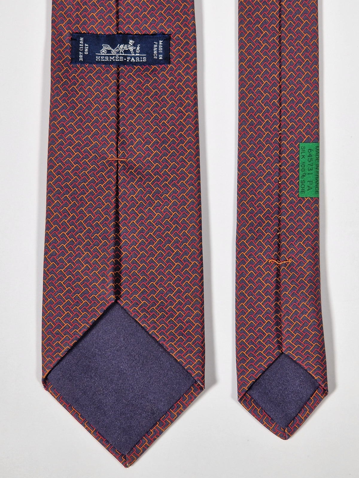 645731 Hermès tie grey poker pattern 645731 PA