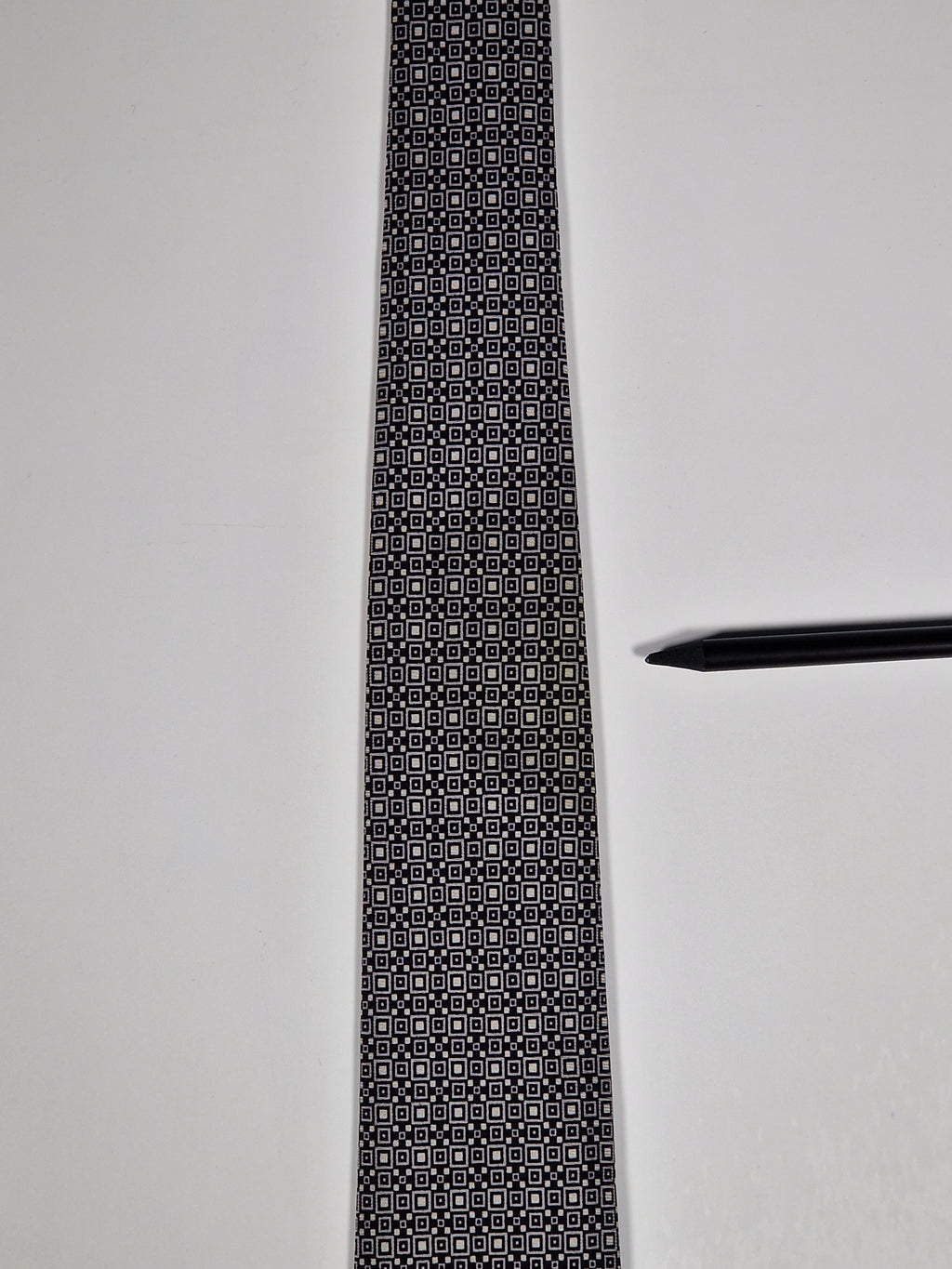 Hermès silk tie black and white Barcode pattern 645751 IA with box