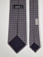 Hermès silk tie black and white Barcode pattern 645751 IA with box