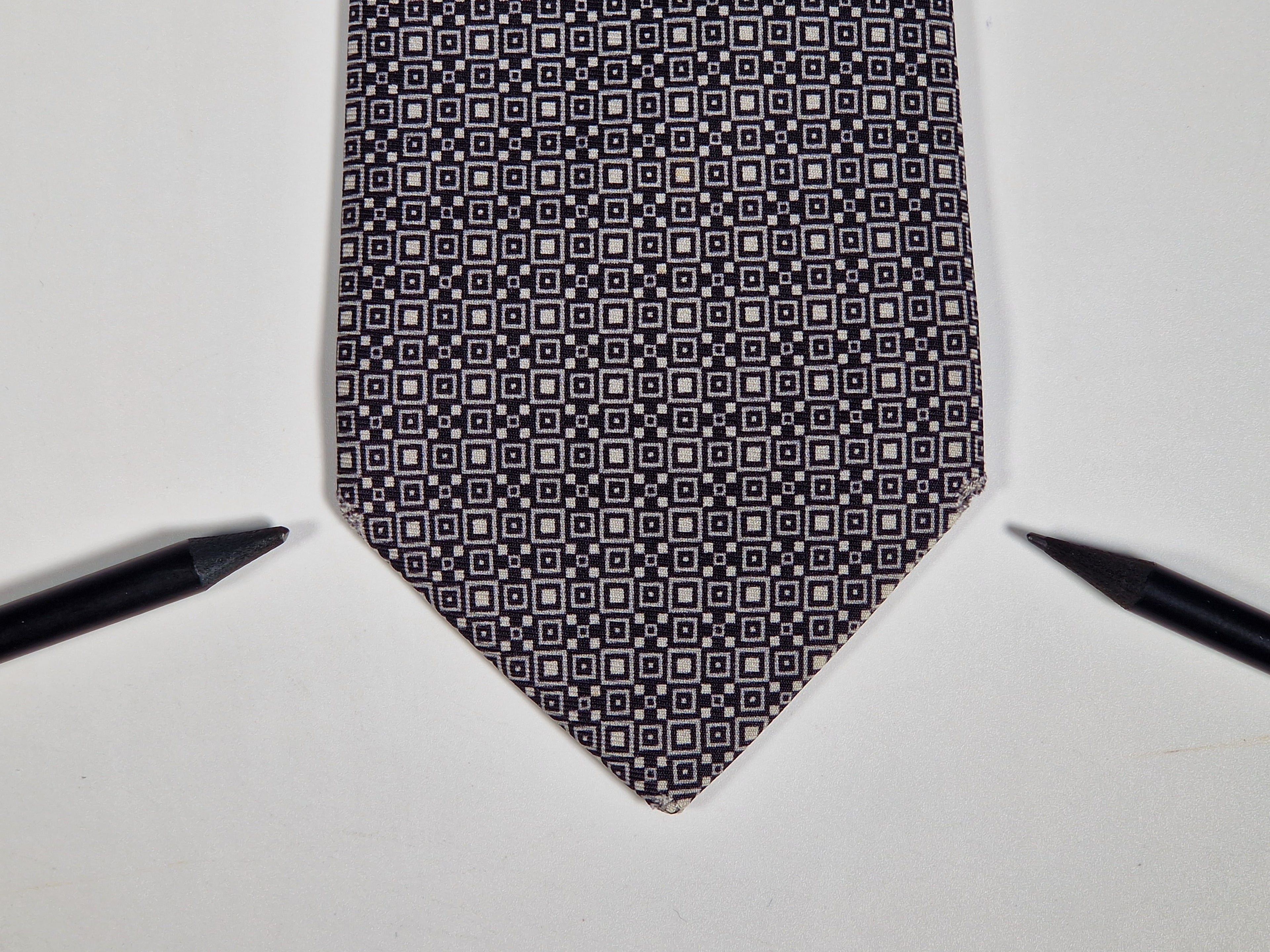 Hermès silk tie black and white Barcode pattern 645751 IA with box