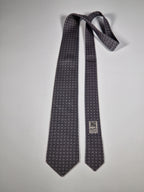 Hermès silk tie black and white Barcode pattern 645751 IA with box
