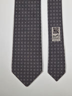 Hermès silk tie black and white Barcode pattern 645751 IA with box