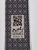 Hermès silk tie black and white Barcode pattern 645751 IA with box