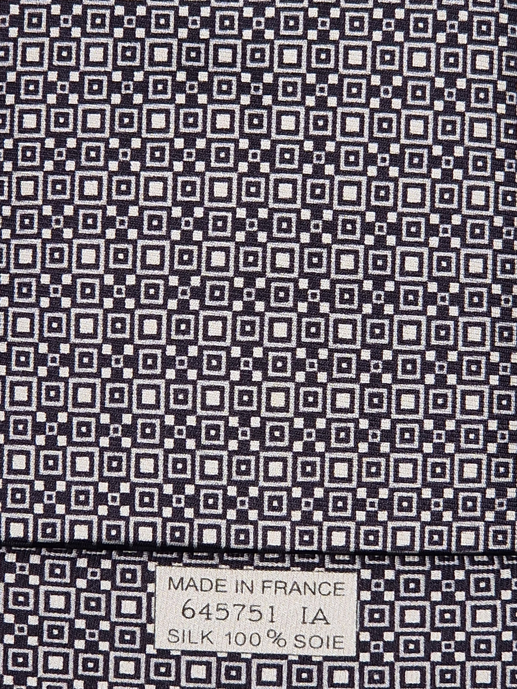 Hermès silk tie black and white Barcode pattern 645751 IA with box