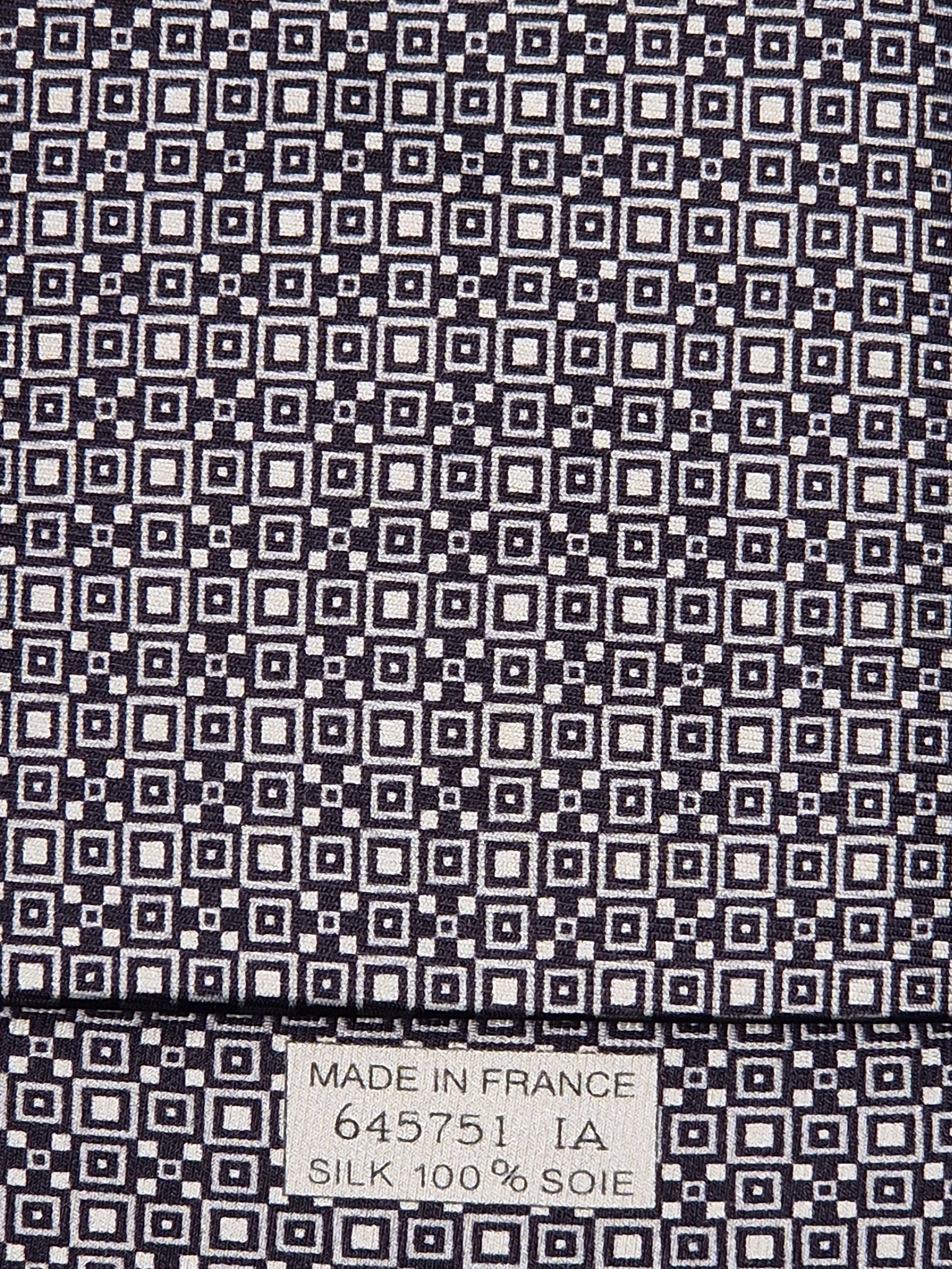 Hermès silk tie black and white Barcode pattern 645751 IA with box