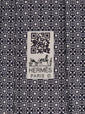 Hermès silk tie black and white Barcode pattern 645751 IA with box