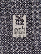 Hermès silk tie black and white Barcode pattern 645751 IA with box