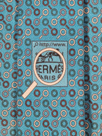 645754 Hermès tie turguoise magnifying glass pattern 645754 HA