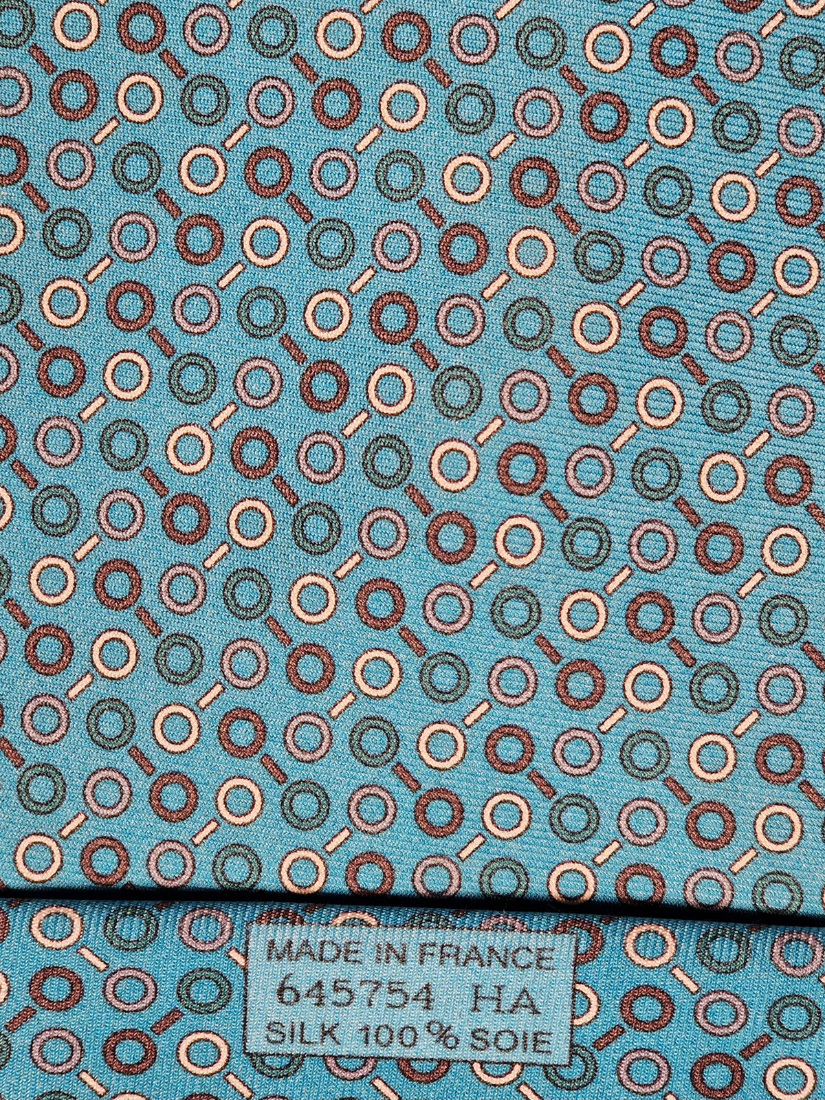 645754 Hermès tie turguoise magnifying glass pattern 645754 HA
