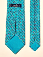 645754 Hermès tie turguoise magnifying glass pattern 645754 HA