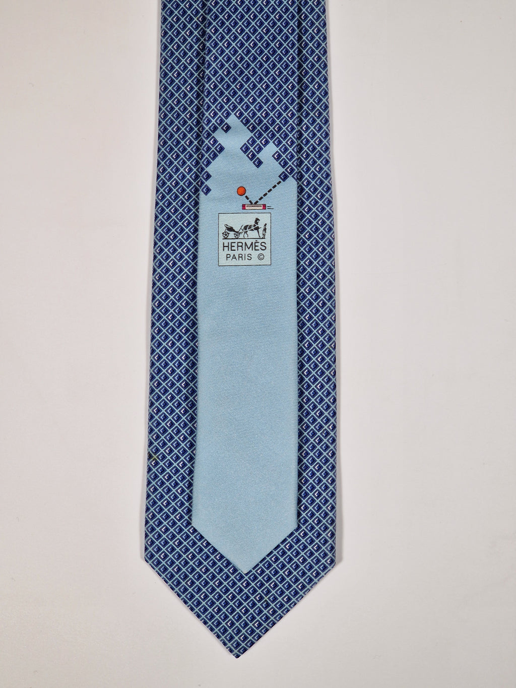 645769 Hermès tie blue Pong game pattern 645769 HA