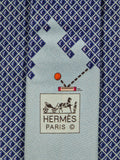 645769 Hermès tie blue Pong game pattern 645769 HA