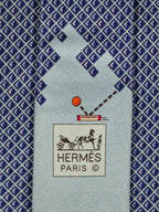 645769 Hermès tie blue Pong game pattern 645769 HA