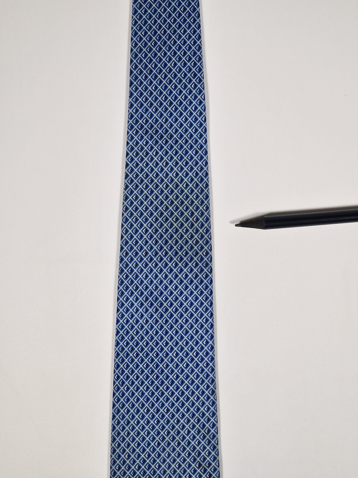645769 Hermès tie blue Pong game pattern 645769 HA