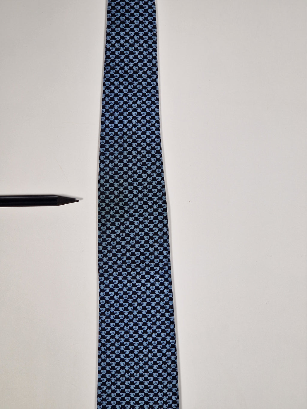 Hermès silk tie blue whimsical cupcake pattern 645790 HA