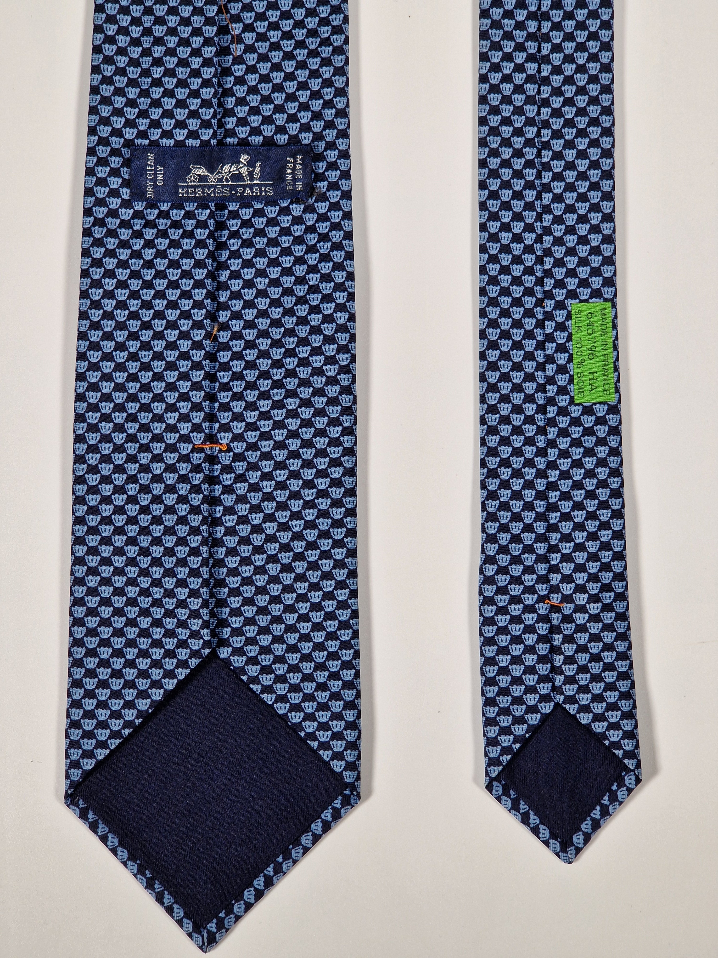Hermès silk tie blue whimsical cupcake pattern 645790 HA