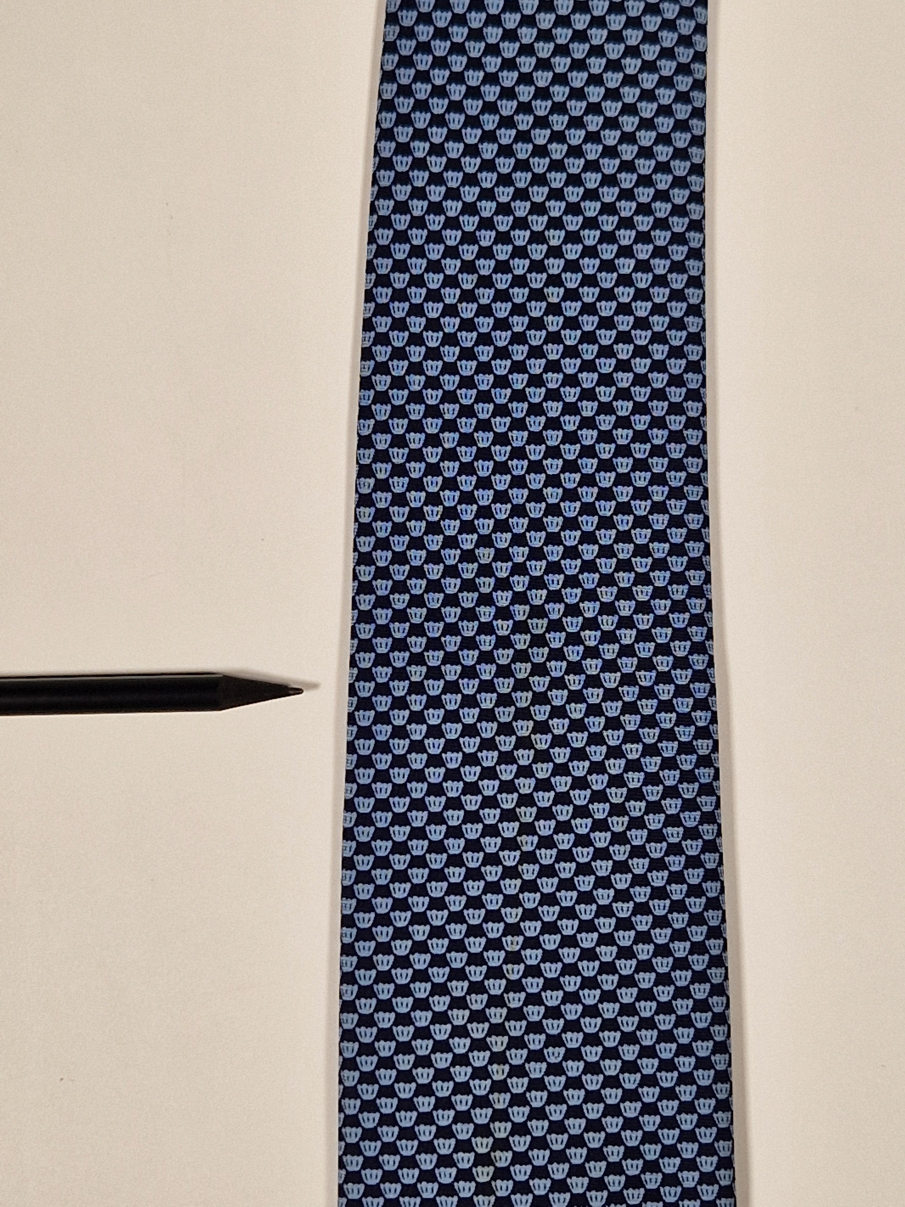 Hermès silk tie blue whimsical cupcake pattern 645790 HA