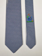 645819 Hermès tie blue golfclubs pattern 645819 IA