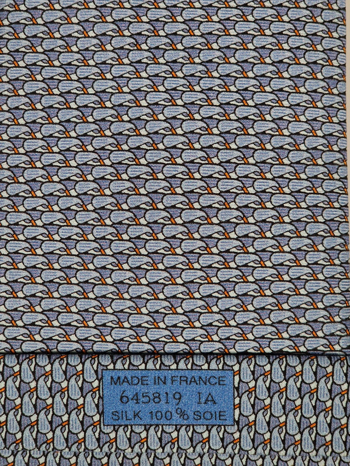645819 Hermès tie blue golfclubs pattern 645819 IA